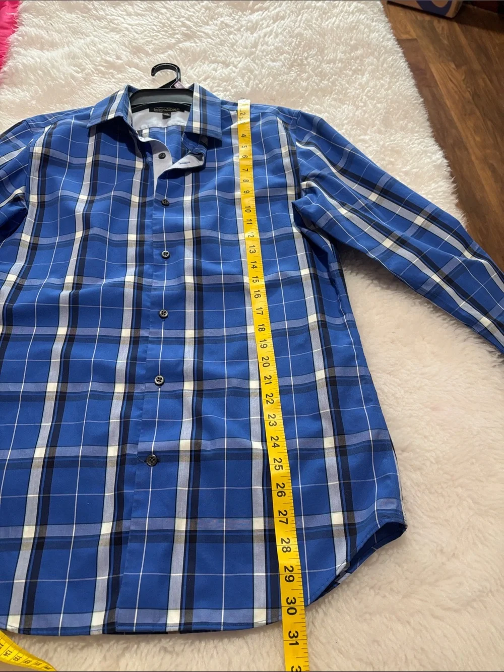 Banana Republic Blue Plaid Button-Down Shirt